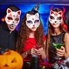 NOLITOY 15Pcs White Cat Masks Halloween Mask Blank DIY Unpainted Mask for Halloween Masquerade Party view 2