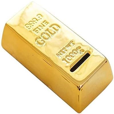 Bsetain Piggy Bank for Boys Girls Kids Easter Gift Gold Bullion Bar Piggy Bank Brick Coin Bank Saving Money Box Ceramic Small Money Bank Decorate Piggy Bank (Color : 1pcs)