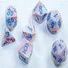 Chessex Dice Set  10mm Festive Pop Art/Blue Plastic Polyhedral Dice Set  Dungeons and Dragons D&D DND TTRPG Dice  Includes 7 Dice - D4 D6 D8 D10 D12 D20 D% view 1