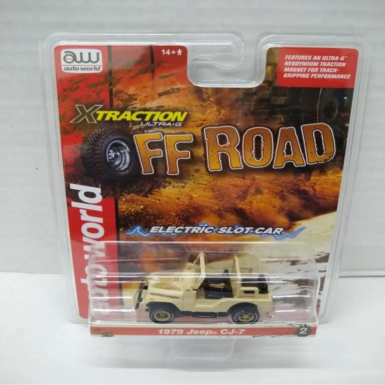 Auto World SC388-2A Off Road 1979 CJ-7 Golden Eagle HO Scale Electric Slot Car - Tan