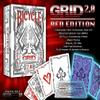 Bicycle Grid 2.0 Red Playing Cards Glows Under Ultraviolet Light Poker Size view 1