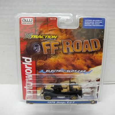 Auto World SC388-2B Off Road 1979 CJ-7 Golden Eagle HO Scale Electric Slot Car - Black