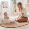 Montessori Mama Spinning Rainbow Drum: Montessori Toys for Babies 6 Months Wood-Constructed Educational Montessori Baby Toys for Babies 6-12 Months with Sensory Audible Bells view 2