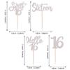 24 Pack 16th Birthday Cupcake Toppers Glitter Sweet 16 Sixteen Years Old Hello 16 Cupcake Picks for Wedding Anniversary Party Cake Decorations Supplies Silver view 2