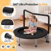 BCAN 36'' Toddler Trampoline, ASTM Certified - Kids Trampoline for Ages 1-6, Foam Handle & Safe Thickened Cover, Mini Trampolines for Kids Indoor, Easy to Assemble, Glossy Black view 4