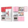 Amagogo Modern Kitchen Toys Pretend Playset Lights Sounds Microwave Refrigerator Realistic Features Suitable for Children Family Party, Red view 2