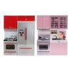 Amagogo Modern Kitchen Toys Pretend Playset Lights Sounds Microwave Refrigerator Realistic Features Suitable for Children Family Party, Red view 4