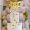 1 Pack Happy Mother's Day Cake Topper Glitter Heart Love You Mom Cake Pick Rose Best Mom Cupcake Decorations for Mother's Day Party Cake Decoration Gold view 4