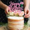 1 Pack Happy Mother's Day Cake Topper Glitter Rose Love Heart Best Mom Cake Pick for Women Birthday Happy Mother's Day Theme Party Cake Decoration Supplies Pink view 4