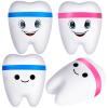 ZHWKMYP 4 Pcs Tooth Stress Ball, Slow Rising Jumbo Cartoon Teeth Shaped Stress Balls Bulk for Adults Dental Office Party Favors view 1