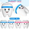 ZHWKMYP 4 Pcs Tooth Stress Ball, Slow Rising Jumbo Cartoon Teeth Shaped Stress Balls Bulk for Adults Dental Office Party Favors view 2