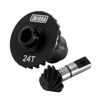 INJORA 24T/10T Underdrive Alloy Steel Helical Gear Set for 1/18 RC Crawler Car TRX4M Upgrade,1pcs