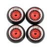 RC 1/28 Drift Wheels,Alloy RC Tires and Rims for 1/28 Wltoys K969 K989 P929 kyosho Rally Model car Upgrades Parts 4pcs/Set(Red) view 1
