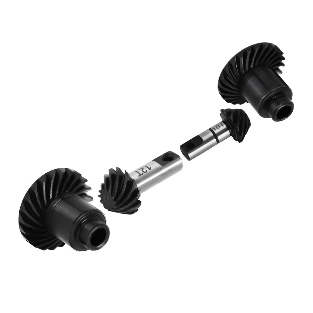 INJORA 12T/22T Overdrive Gear and 24T/10T Underdrive Alloy Steel Helical Gear Set for TRX4M 1/18 RC Crawler Car Upgrade