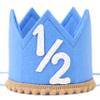 Half Birthday Crown - Blue 6-Month Party Hat, Decorations for Baby Half Birthday view 1