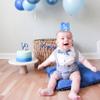 Half Birthday Crown - Blue 6-Month Party Hat, Decorations for Baby Half Birthday view 3