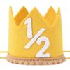 Half Birthday Crown - Yellow Crown for 6-Month Baby's Birthday Party, Girls/Boys Party Supplies and Decorations view 1