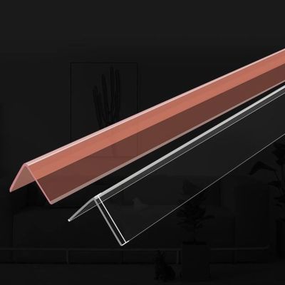 Corner Protector Strip, Clear Guards Edge Banding Bar for Wall Edging Kids Baby Safety, Self Adhesive Staircase Step Bumper L Shape (W 17mm 110cm (43.3in))