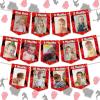 Boxing 1st Birthday Photo Banner for Boys Girls, Red Round One Banner for Baby from Newborn to 12 Months, Boxing Match Sport First Birthday Party Decorations view 1