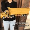 RC Dump Truck with Trailer - 14" 1:48 Mini Semi Truck Toy with 2 Rechargeable Batteries, Remote Control Car Construction Vehicles with Lights, Engineering Tractor Toy for 3 4 5 Years Kids Boys Girls view 2