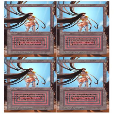 4x | Badlands (Dual Land) | Anime | Extended Art | Foil or Non-Foil (Foil)