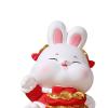 AAGAZA Money Box Animal Bunny Figurines Ceramic Saving Box Storage Rabbit Piggy Bank for Bedroom Desktop Adults and Kids New Years Gifts Toddler, with Headdress/1380 (Color : with Headdress) view 3