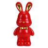AAGAZA Lovely Money Statue Ornament Container Unbreakable Rabbit Piggy Bank for Desktop New Years Gifts Children Boys and Girls Toddler, White/621 (Color : Red) view 3