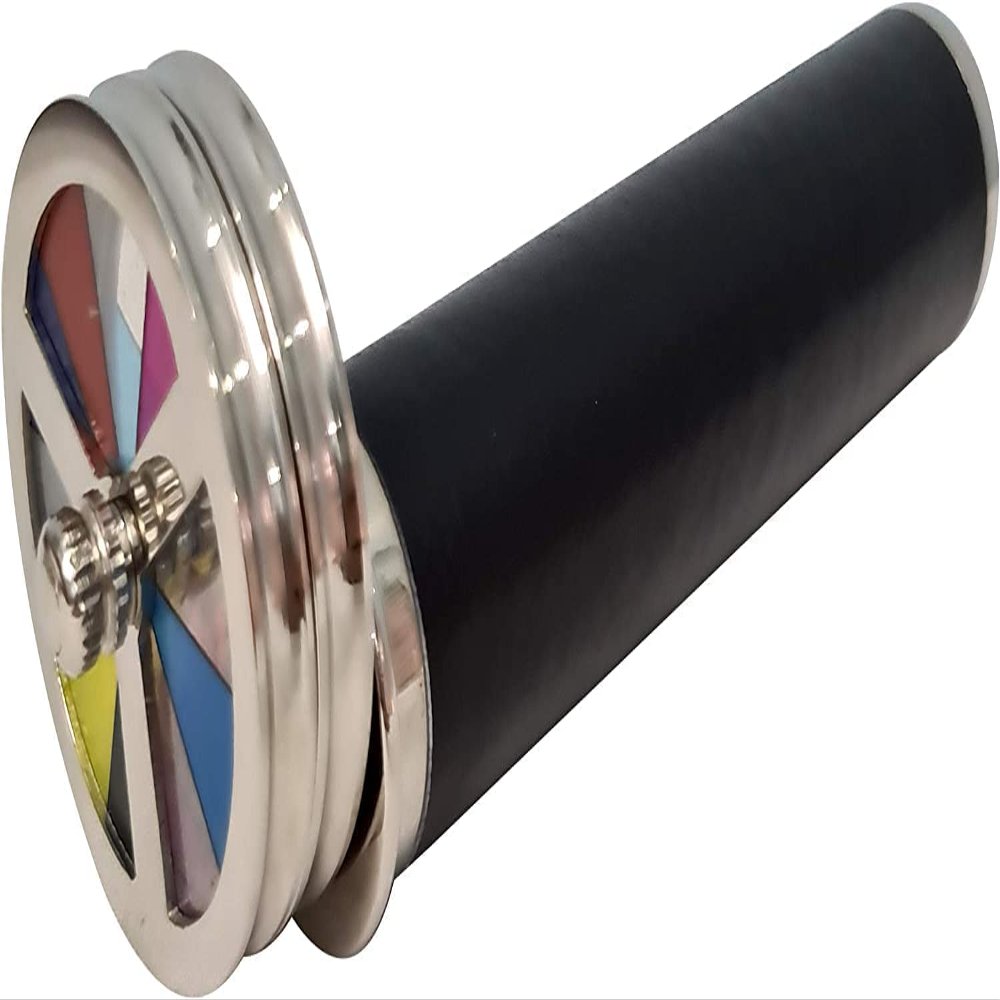 Casa INDUSTRIES Set of 2 Wheel Kaleidoscope Made of Brass Leather wrap Maritime Optical Kaleidoscope Nautical Collectible for Friends Adults Gift