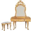 Melody Jane Dolls Houses Dollhouse Vanity Dressing Table & Stool Light Oak Miniature Bedroom Furniture view 1