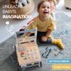 2-in-1 Baby Push Walker - Wooden Push Walker and Tool Toy for Babies - Toddler Learning Activity Walker for Girls Boys 1-3 Years - Educational and Sturdy Construction view 2