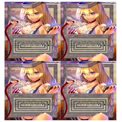 4x | Scrubland (Dual Land) | Anime | Extended Art | Foil or Non-Foil (Foil)