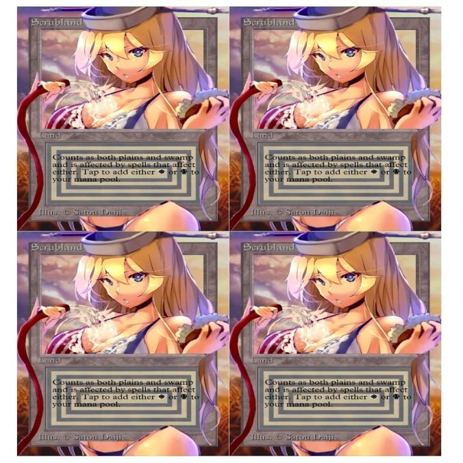 4x | Scrubland (Dual Land) | Anime | Extended Art | Foil or Non-Foil (Foil)