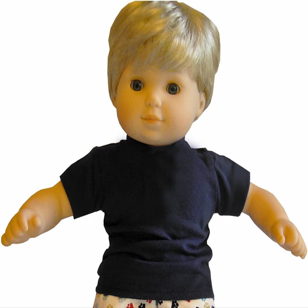 American Made Black T-Shirt for 15" Dolls Such as Bitty Baby by Doll Clothes Sew Beautiful