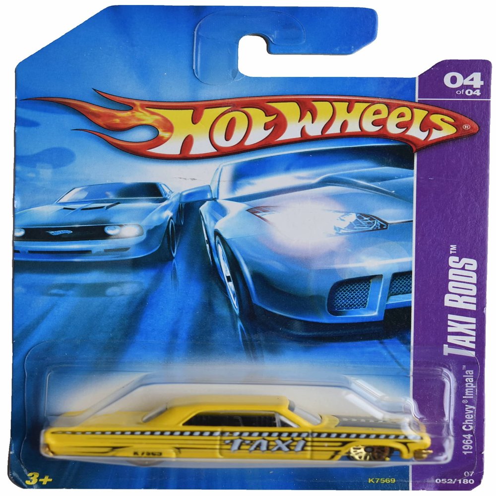 Hot Wheels 1964 Chevy Impala, Taxi Rods 4/4 [Yellow]