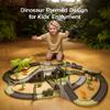 TUMAMA Dinosaur Toys Race Track, 281 Pcs Dinosaur Train Set for Kids 3-5 5-7, Flexible Train Tracks with 4 Dinosaurs Figures, 2 Electric Race Cars with Light, Create A Dinosaur Road Race for Toddlers view 2