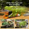 TUMAMA Dinosaur Toys Race Track, 281 Pcs Dinosaur Train Set for Kids 3-5 5-7, Flexible Train Tracks with 4 Dinosaurs Figures, 2 Electric Race Cars with Light, Create A Dinosaur Road Race for Toddlers view 4