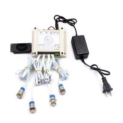 Escape The Room 4 Colors Metal Button Props Press Buttons in Order or in The Same Time to Unlock Control 12V Magnet Lock for Exit Room Game (No Audio, 6 Metal Buttons)
