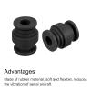 MECCANIXITY Anti-Vibration Shock Absorption Damping Rubber Balls M7x20mm for RC Quadcopter FPV Gimbal Camera Mount (Black/Pack of 24) view 4