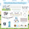 118 PCs Holy Cow Im One Birthday Decorations Boy, Hombae Cow First Party Decorations Backdrop Balloon Garland Monthly Photo High Chair Banner Cake Cupcake Topper Crown Box Poster White Black Blue view 2
