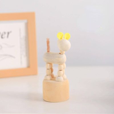DOBOKS Creative Wooden Mini Small Animal Ornaments Cute Student Puppet Player Home Desktop Small Ornaments