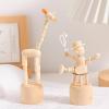Creative Wooden Mini Small Animal Ornaments Cute Student Puppet Player Home Desktop Small Ornaments view 3