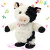 Easfan Walking Cow Repeats What You Say Stuffed Animal Talking Singing Barking Electric Interactive Plush Toy Funny Cattle Birthday for Kids Toddlers,8 view 1