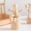 Creative Wooden Mini Small Animal Ornaments Cute Student Puppet Player Home Desktop Small Ornaments view 2