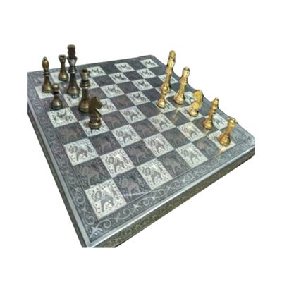 2.1/2 inch King, Chess Set Pieces 13 inch Flat Board, s Brass Chess Set Pieces Unique Designer Handmade Chess Borad and Pieces Ideal Gift Item for Chess Lover by MIZHANDICRAFTS