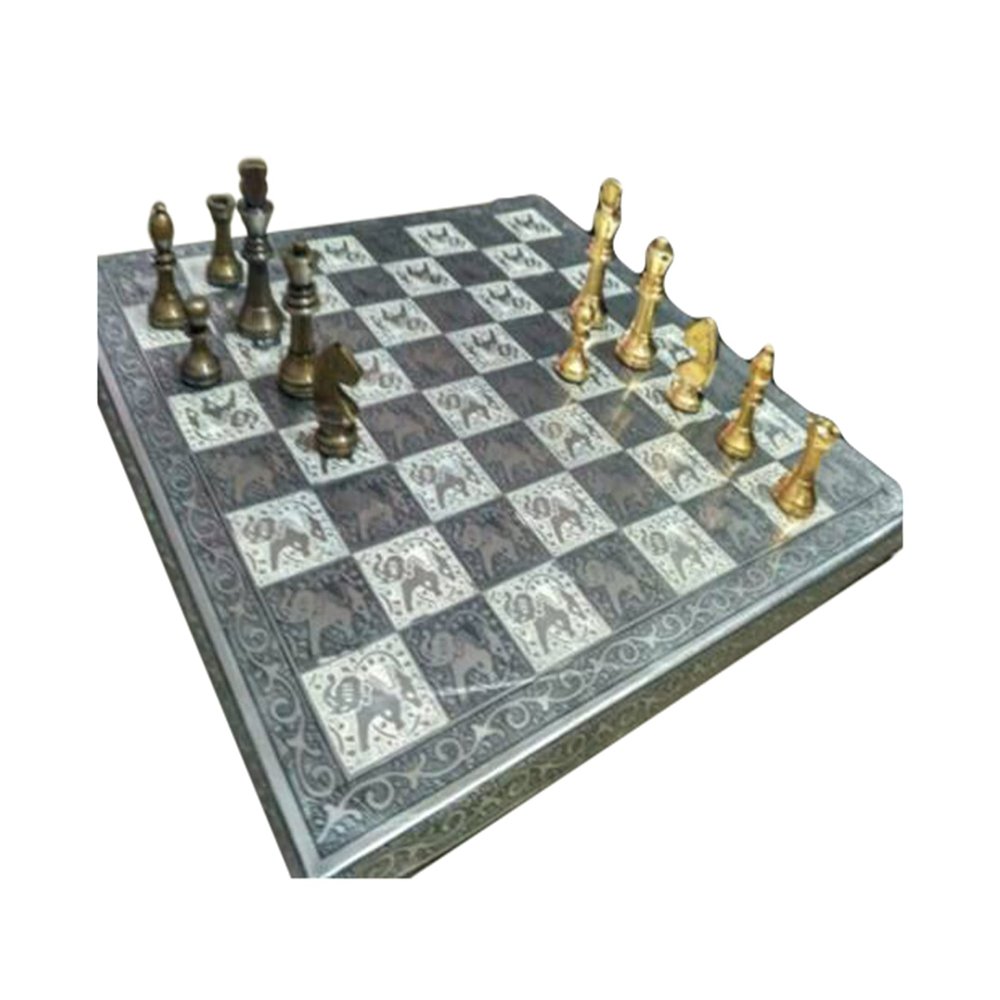 2.1/2 inch King, Chess Set Pieces 13 inch Flat Board, s Brass Chess Set Pieces Unique Designer Handmade Chess Borad and Pieces Ideal Gift Item for Chess Lover by MIZHANDICRAFTS