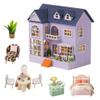 Miniature European-Style Chalet Cottage Dollhouse Kit Wooden Furniture, DIY Dollhouse Kit with LED Creative Room,Adult Teenager Children Gift (Double Storey Villa) view 1