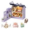 Miniature European-Style Chalet Cottage Dollhouse Kit Wooden Furniture, DIY Dollhouse Kit with LED Creative Room,Adult Teenager Children Gift (Double Storey Villa) view 2