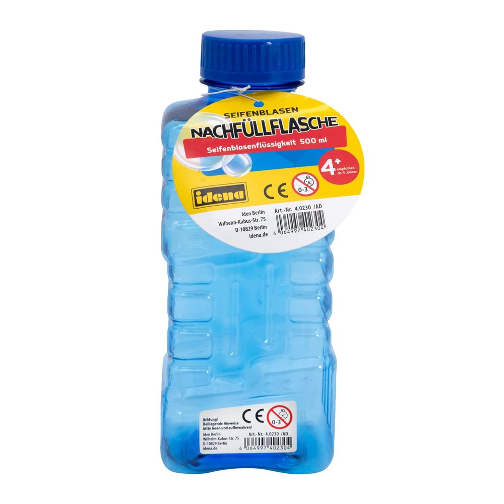 Idena 40230 Bubble Refill Bottle, 500 ml Bubble Liquid, for Children from 4 Years
