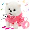 Hopearl Walking Pomeranian Interactive Electronic Pet Dog Toy Remote Control Leash Animated Puppy Nodding Barking Wagging Tail Gifts for Toddlers Birthday, White, 10'' view 1