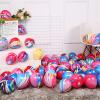 12 Inch Rainbow Tie Dye Balloons 30PCS Agate Marble Latex Swirl Balloons For Tie Dye Birthday Party Supplies,Candyland,Bachelorette,Fun Hippie Party Decorations view 2